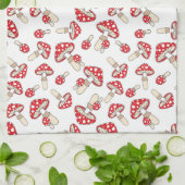 Red Polka Dot Mushrooms Geschirrtuch (Gefaltet)
