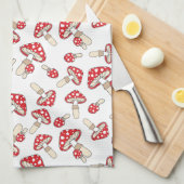 Red Polka Dot Mushrooms Geschirrtuch (Viertel Falte)