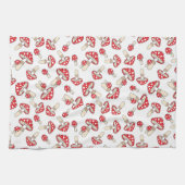 Red Polka Dot Mushrooms Geschirrtuch (Horizontal)
