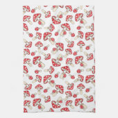 Red Polka Dot Mushrooms Geschirrtuch (Vertikal)