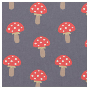 Red Polka Dot Mushrooms-Muster Stoff