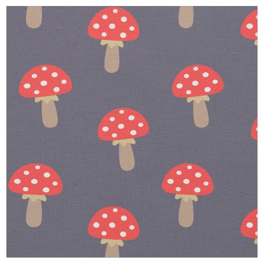 Red Polka Dot Mushrooms-Muster Stoff (Nahaufnahme)