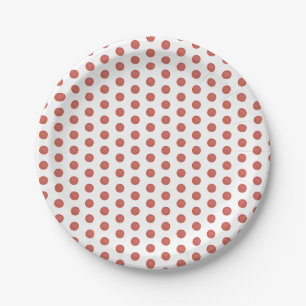 Red Polka Dot Pattern auf White Simple Minimalisti Pappteller