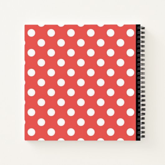 Red Polka Dot Pattern Black Monogram Notizblock (Rückseite)