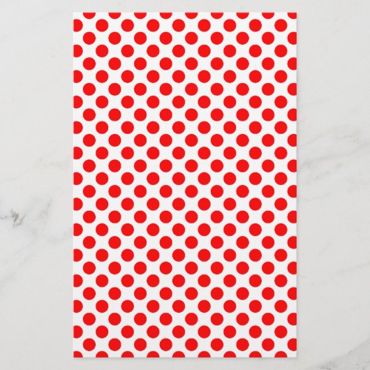 Red Polka Dot Pattern Briefpapier (Vorderseite)