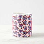 Red Polka Dot Pattern | Füge Deinen Namen hinzu Kaffeetasse (Mittel)