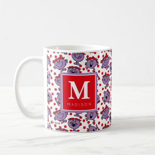 Red Polka Dot Pattern | Füge Deinen Namen hinzu Kaffeetasse (Links)