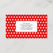 Red Polka Dot Pattern Fun Custom Personalisiert Visitenkarte (Rückseite)