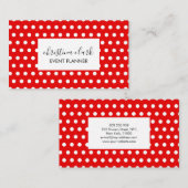 Red Polka Dot Pattern Fun Custom Personalisiert Visitenkarte (Vorne/Hinten)