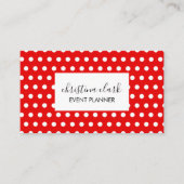 Red Polka Dot Pattern Fun Custom Personalisiert Visitenkarte (Vorderseite)
