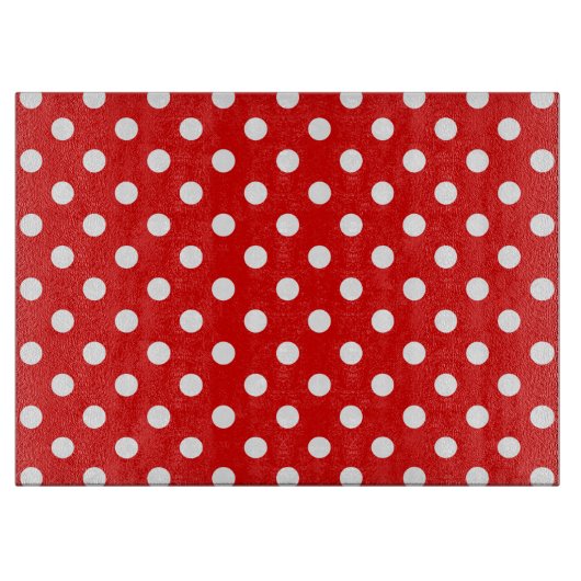 Red Polka Dot Pattern Schneidebrett (Vorderseite)