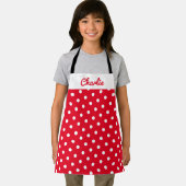 Red Polka Dot Pattern Stilvolle Personalisierte Kü Schürze (Insitu)