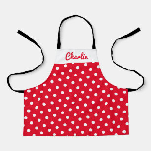 Red Polka Dot Pattern Stilvolle Personalisierte Kü Schürze