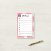 Red Polka Dot Red Wine Diamant WICHTIG Post-it Klebezettel (Auf Schreibtisch)