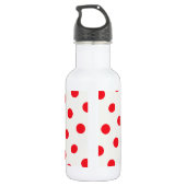 Red Polka Dot Retro Design Edelstahlflasche (Rückseite)