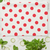 Red Polka Dot Retro Design Handtuch (Gefaltet)