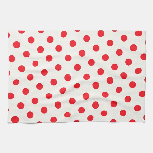 Red Polka Dot Retro Design Handtuch (Horizontal)