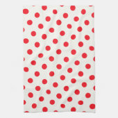 Red Polka Dot Retro Design Handtuch (Vertikal)