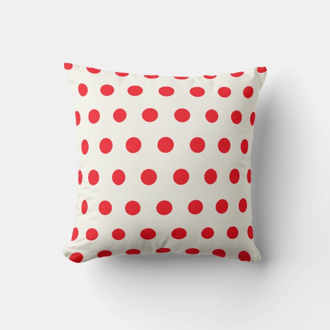 Red Polka Dot Retro Design Kissen (Vorderseite)