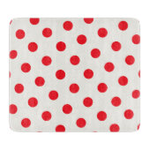 Red Polka Dot Retro Design Schneidebrett (Vorderseite)