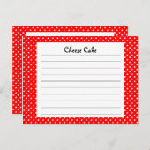 Red Polka Dot Rezept Card Postkarte (Vorne/Hinten)