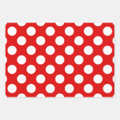 Red Polka Dot Solid Green Holiday Geschenkpapier Set (Vorderseite)