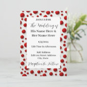 Red Polka Dot Style Einladung personalisieren (Stehend Vorderseite)