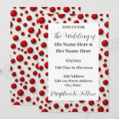 Red Polka Dot Style Einladung personalisieren (Vorne/Hinten)
