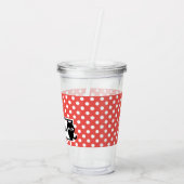 Red Polka Dot und Black Cat Personalisiert Acryltrinkbecher (Rückseite)
