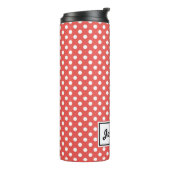 Red Polka Dot und Black Cat Personalisiert Thermosbecher (Nach links gedreht)