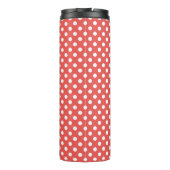 Red Polka Dot und Black Cat Personalisiert Thermosbecher (Rückseite)