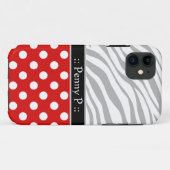 Red Polka Dot verblasste Zebra Print iPhone 5 Fall Case-Mate iPhone Hülle (Rückseite (Horizontal))
