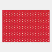 Red Polka Dot Wide Striped und Solid Geschenkpapier Set (Vorderseite 2)