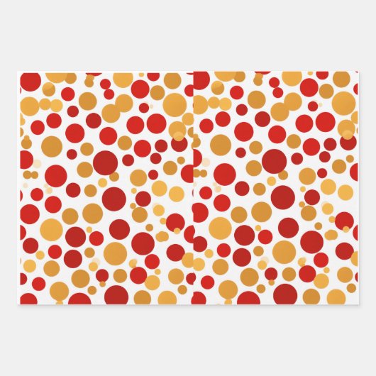 Red Polka-Dot Wrapping Paper Set Geschenkpapier Set (Vorderseite)