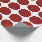 Red Polka Dots auf weißer Geschenkverpackung Geschenkpapier (Ecke)