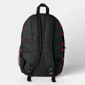 Red Polka Dots Bedruckter Rucksack (Rückseite)