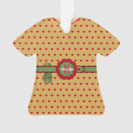 Red Polka Dots Belted Golden Figurine Weihnachten Ornament