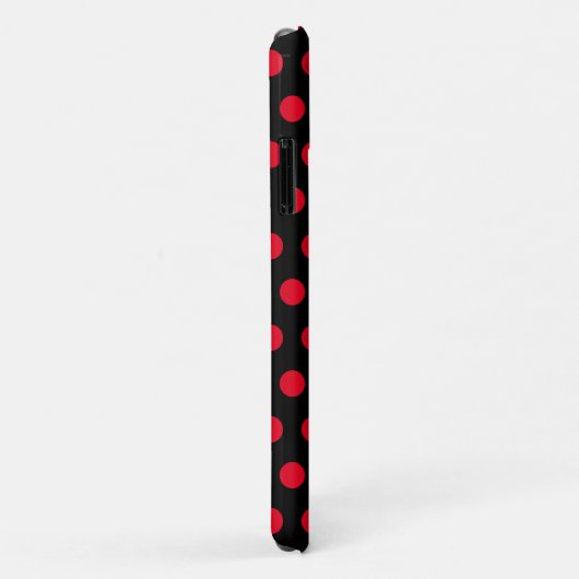 Red Polka Dots Black iPhone Case oder wählen Sie F (Hinten/Rechts)