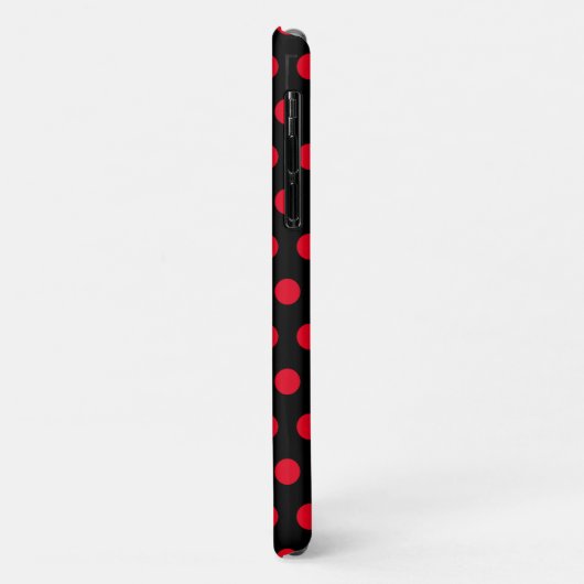 Red Polka Dots Black iPhone Case oder wählen Sie F (Hinten/Links)