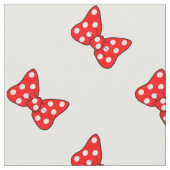 Red Polka Dots Bows auf Weiß Stoff (Nahaufnahme)