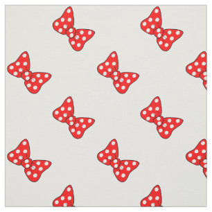 Red Polka Dots Bows auf Weiß Stoff