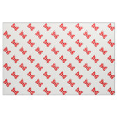 Red Polka Dots Bows auf Weiß Stoff (Fat Quarter (45,7 x 55,9 cm))
