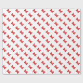 Red Polka Dots Bows auf weißem Hintergrund Geschenkpapier (Flach)