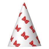 Red Polka Dots Bows auf weißem Hintergrund Partyhütchen (Vorderseite)