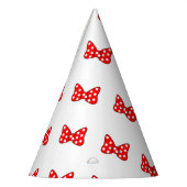 Red Polka Dots Bows auf weißem Hintergrund Partyhütchen (Links)