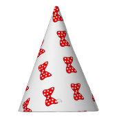 Red Polka Dots Bows auf weißem Hintergrund Partyhütchen (Rechts)