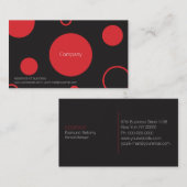 Red Polka Dots Business Card Visitenkarte (Vorne/Hinten)