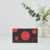 Red Polka Dots Business Card Visitenkarte (Stehend Vorderseite)