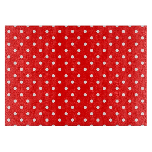 Red Polka Dots Cutting Board Schneidebrett (Vorderseite)