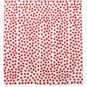 Red Polka Dots Duschvorhang (Vorderseite)
